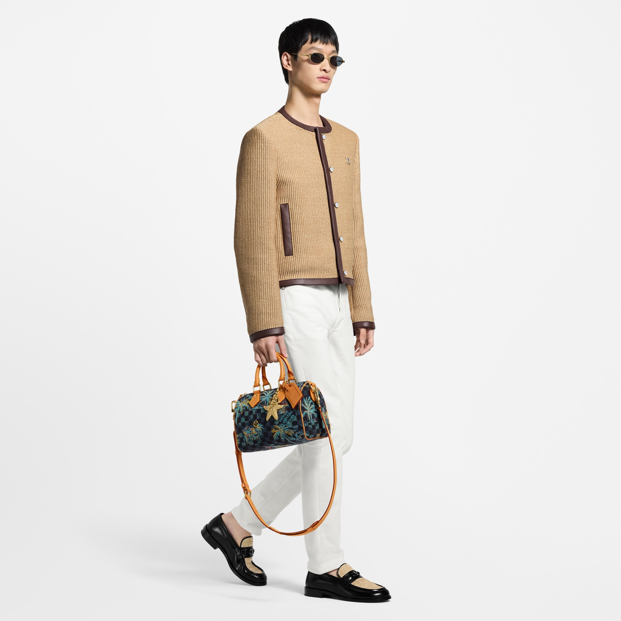Embellished Raffia Chic Collarless Jacket - Ready-to-Wear | LOUIS